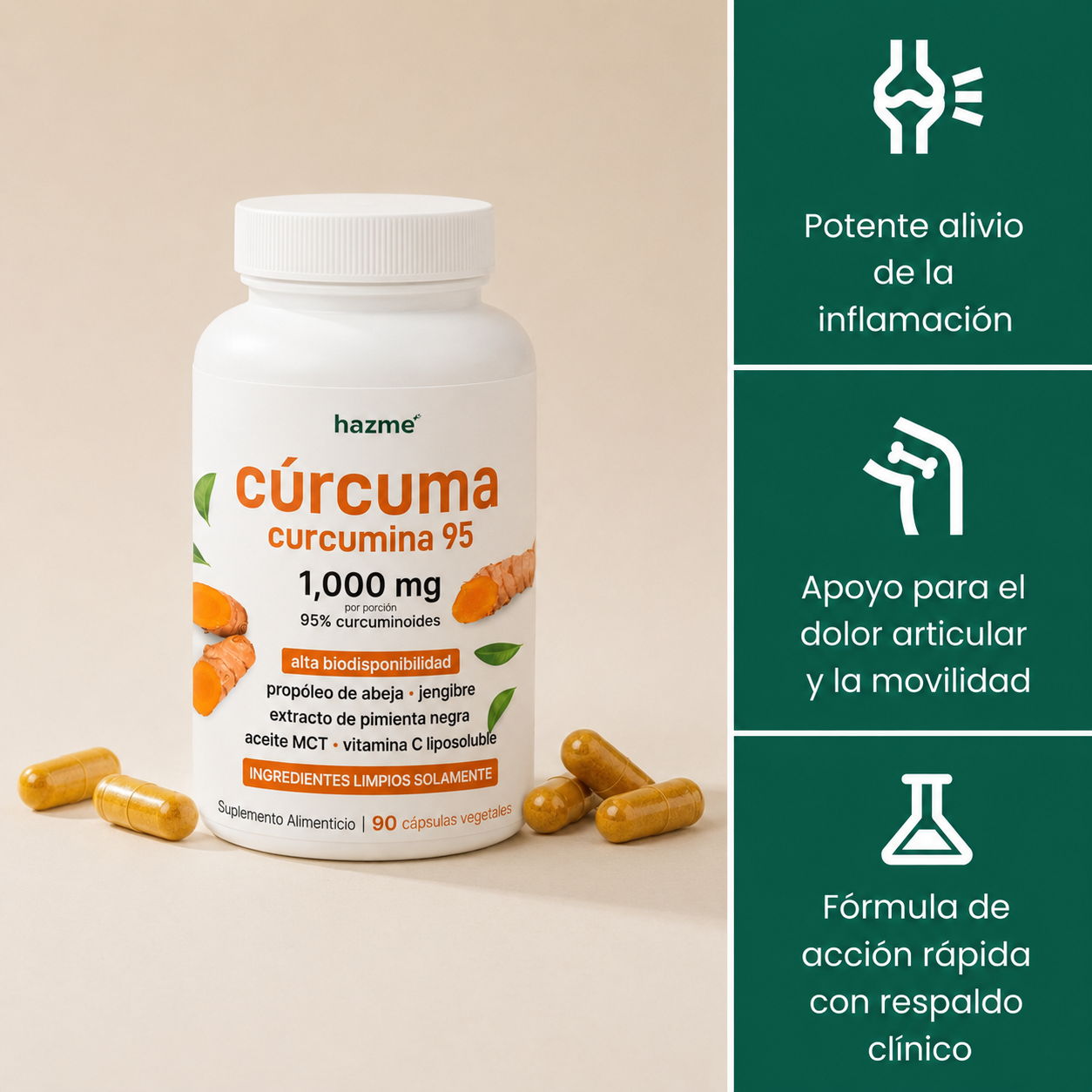 Hazme® Cúrcuma | Apoyo Articular y Movilidad