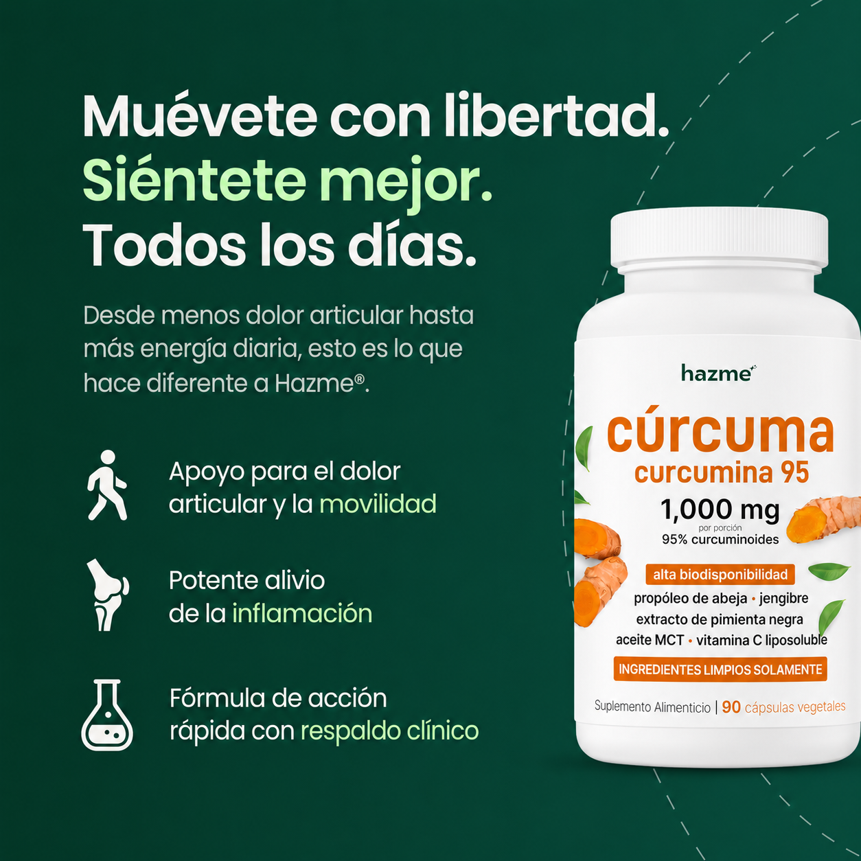Hazme® Cúrcuma | Apoyo Articular y Movilidad